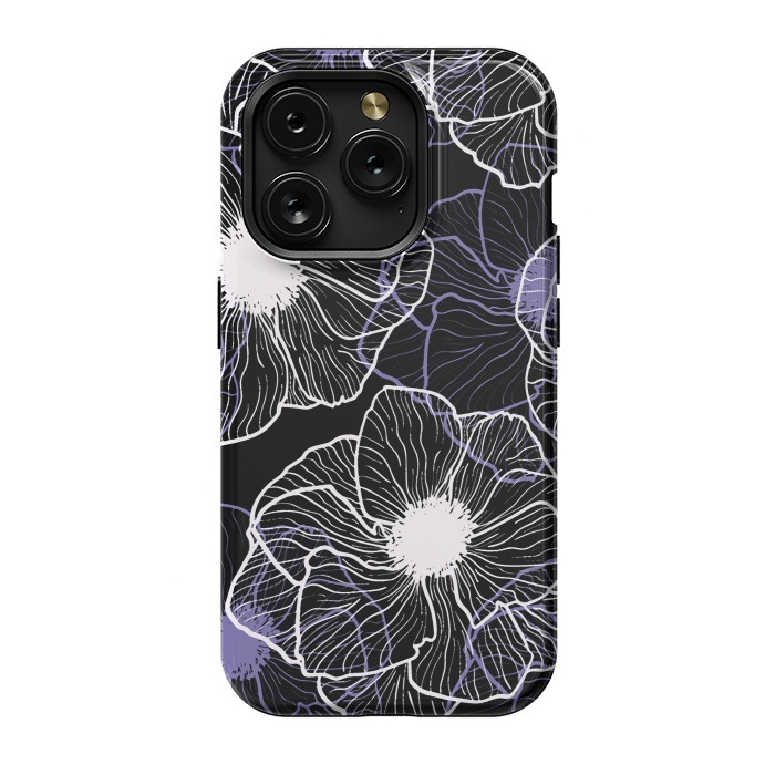 iPhone 15 Pro StrongFit Anemones Wildflower Illustration G601 by Medusa GraphicArt