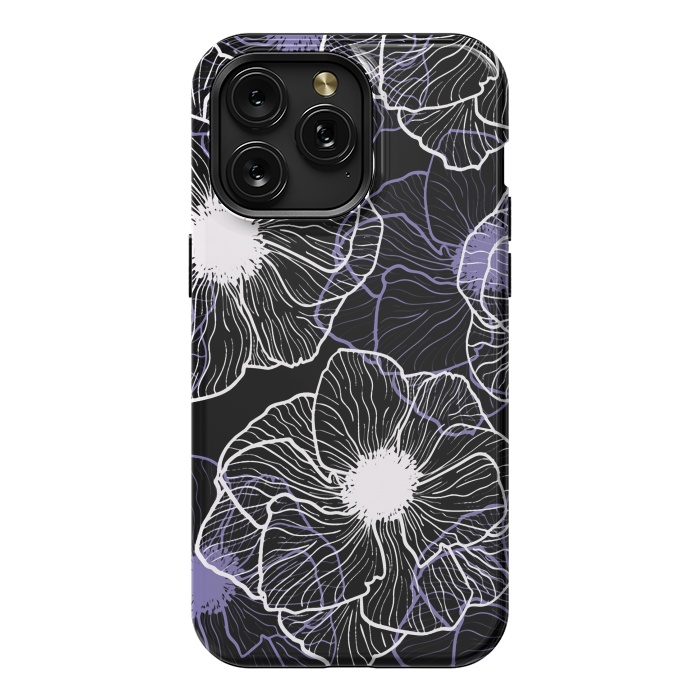 iPhone 15 Pro Max StrongFit Anemones Wildflower Illustration G601 by Medusa GraphicArt
