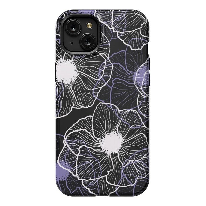 iPhone 15 Plus StrongFit Anemones Wildflower Illustration G601 by Medusa GraphicArt
