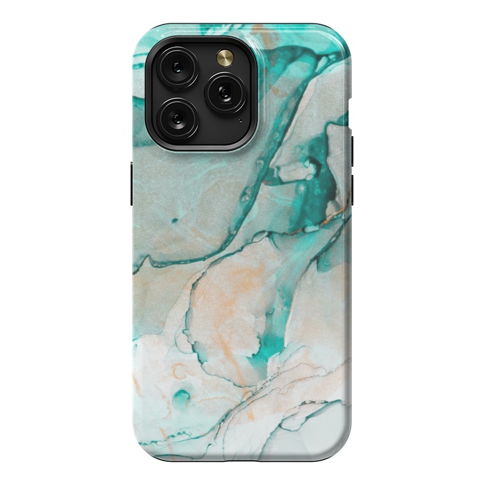 iPhone 15 Pro Max StrongFit Tropical Green Marble by ArtsCase