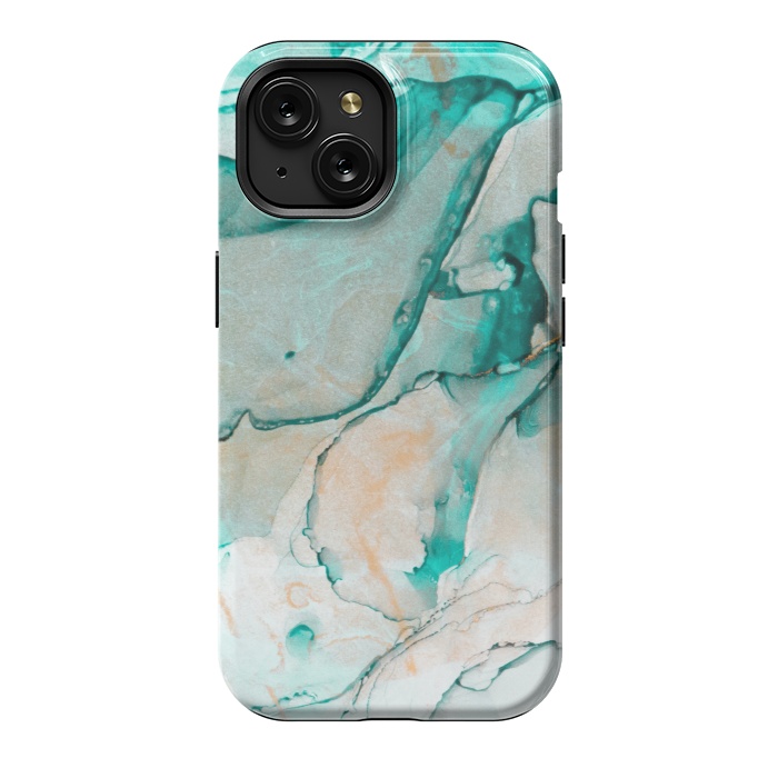 iPhone 15 StrongFit Tropical Green Marble by ArtsCase