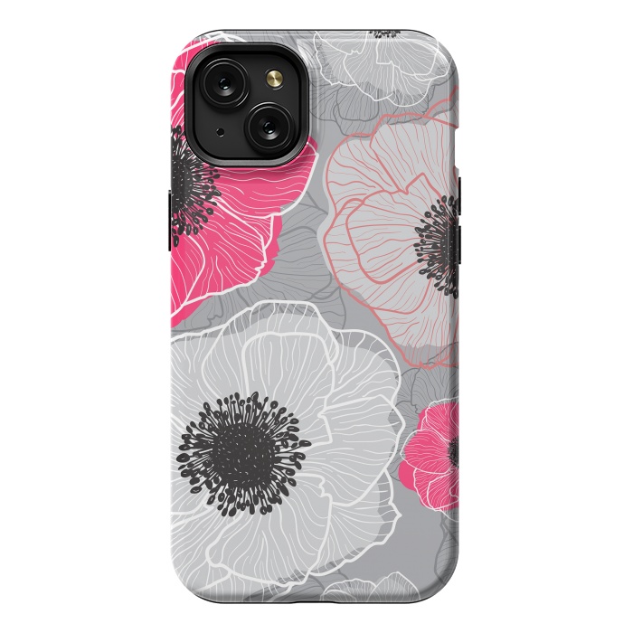 iPhone 15 Plus StrongFit Colorful Anemones Wildflower G603 by Medusa GraphicArt