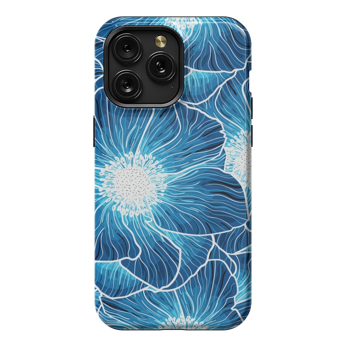 iPhone 15 Pro Max StrongFit Blue Anemones Wildflower G605 by Medusa GraphicArt
