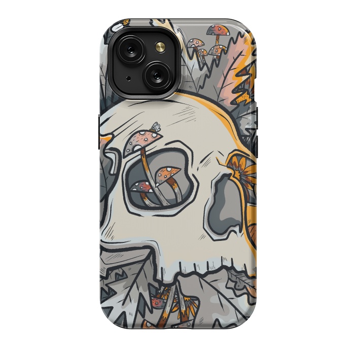iPhone 15 StrongFit The mushrooms and skull by Steve Wade (Swade)