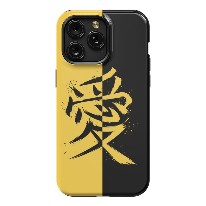 iPhone 15 Pro Max StrongFit Kanji yellow and black by Alberto