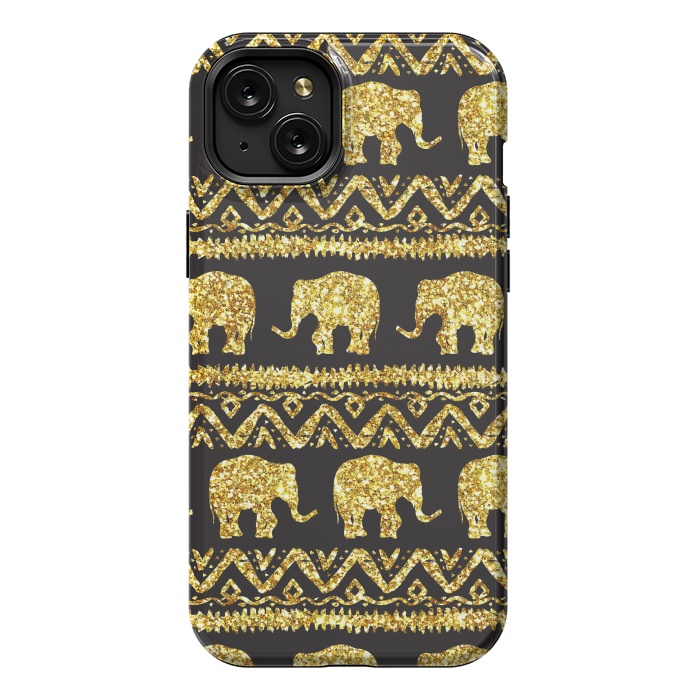 iPhone 15 Plus StrongFit glitter elephant by haroulita