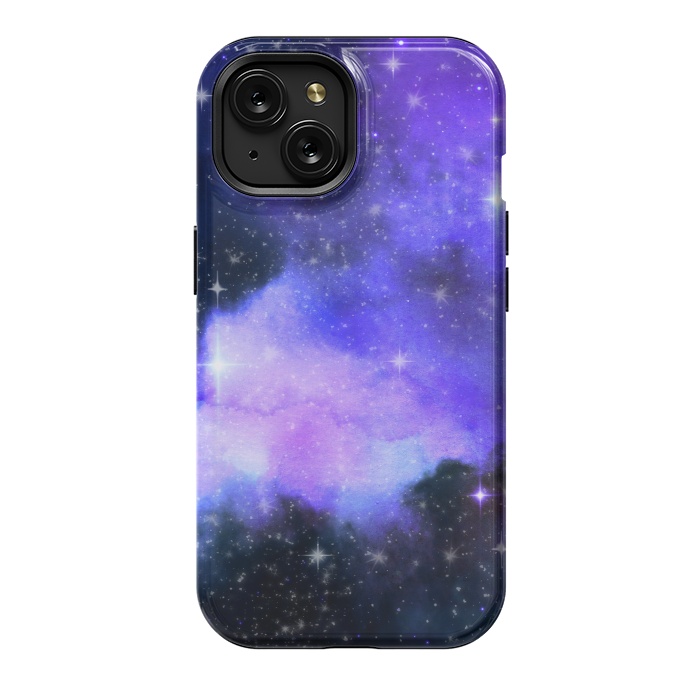 iPhone 15 StrongFit purple galaxy by haroulita