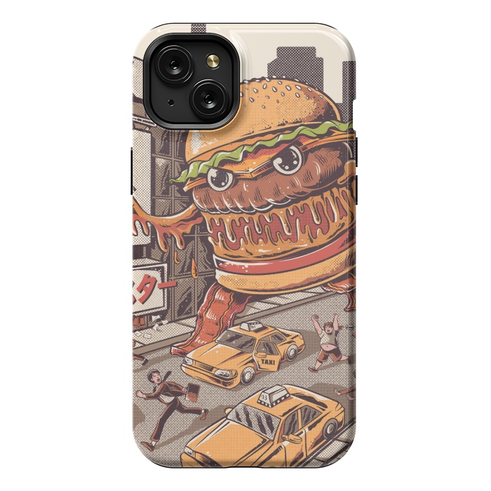 iPhone 15 Plus StrongFit Burgerzilla by Ilustrata