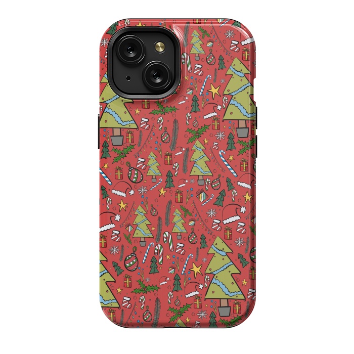 iPhone 15 StrongFit The festive Xmas pattern by Steve Wade (Swade)