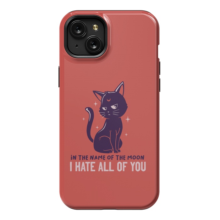 iPhone 15 Plus StrongFit In The Name Of The Moon Funny Cute Cat by eduely