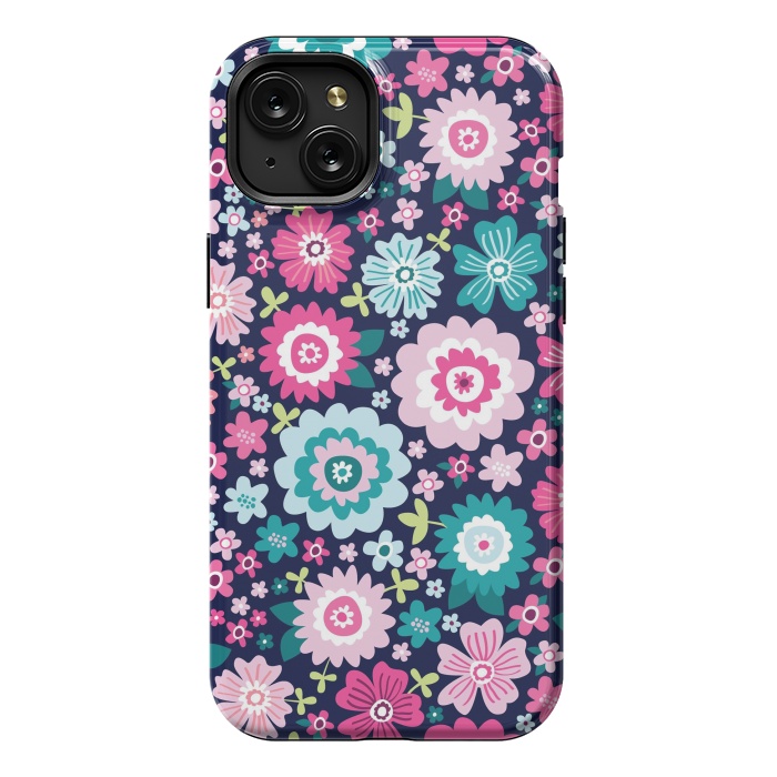 iPhone 15 Plus StrongFit Cute pattern in colorful flower  by ArtsCase