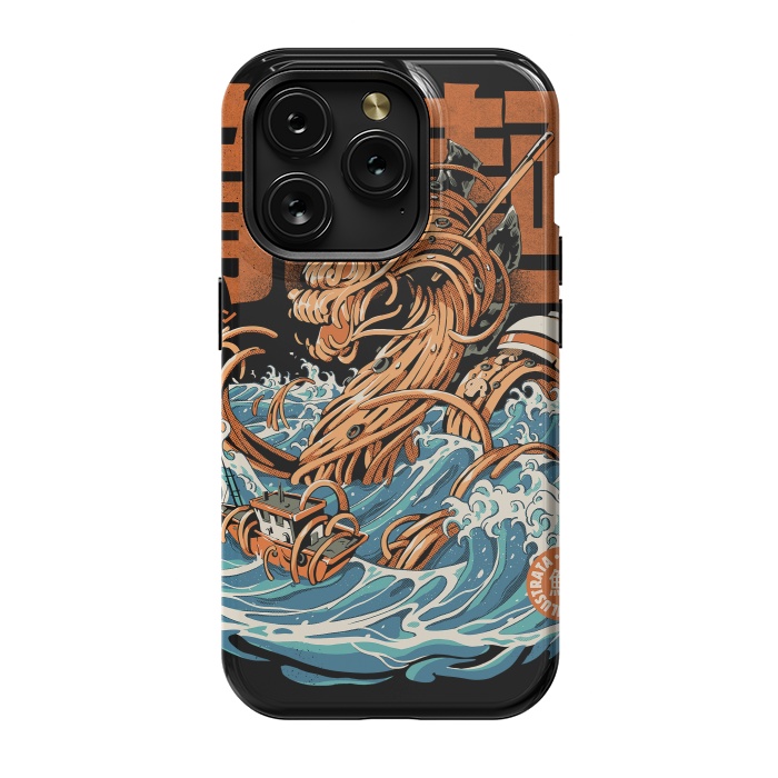 iPhone 15 Pro StrongFit Black Great Ramen Dragon off Kanagawa by Ilustrata