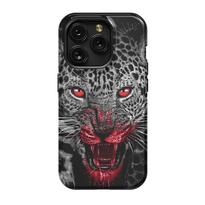 iPhone 15 Pro StrongFit Blood Leopard by Alberto