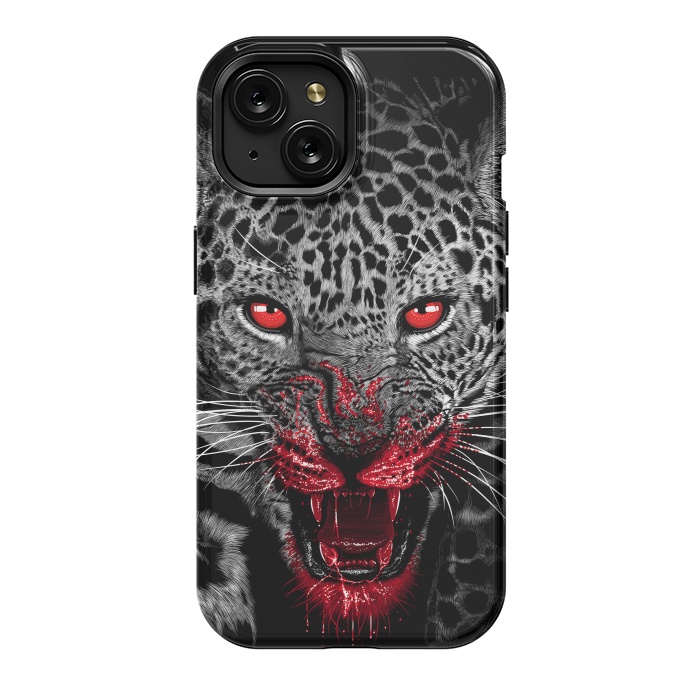 iPhone 15 StrongFit Blood Leopard by Alberto