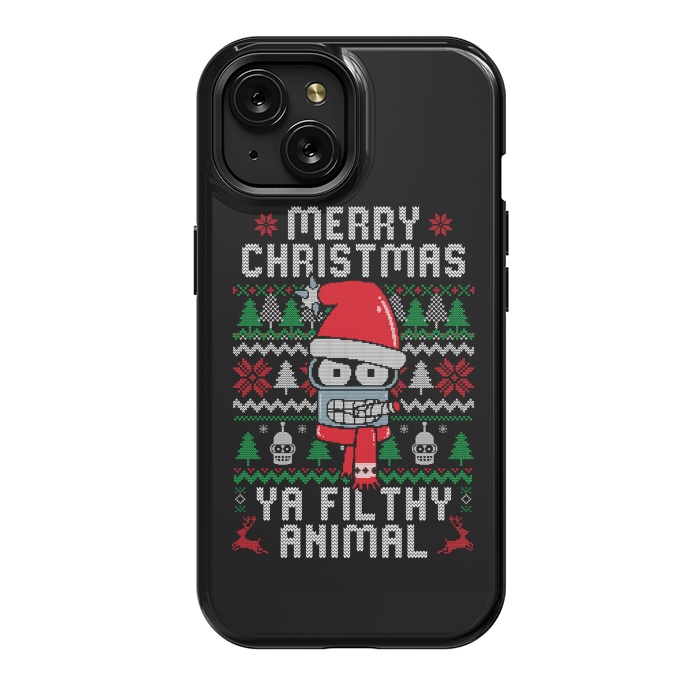 iPhone 15 StrongFit Merry Christmas Ya Filthy Animal by eduely
