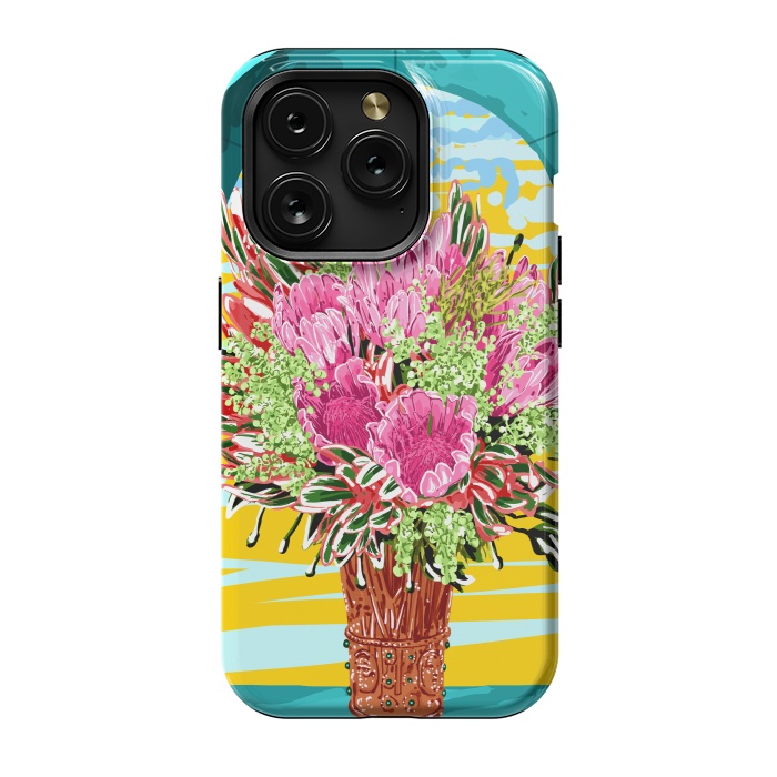 iPhone 15 Pro StrongFit The Good Vibes Flower Pot by Uma Prabhakar Gokhale