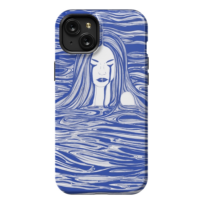 iPhone 15 Plus StrongFit Blue Sea Nymph by ECMazur 
