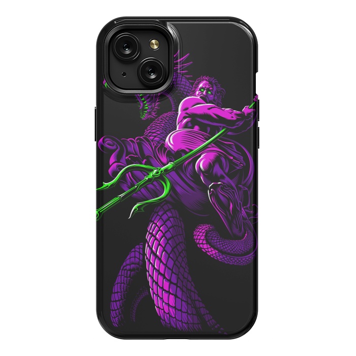 iPhone 15 Plus StrongFit Poseidon with Trident and Dragon by Alberto
