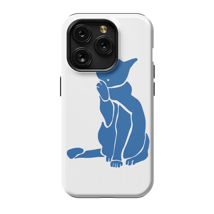 iPhone 15 Pro StrongFit Matisse's Cat Var. 1 in Blue by ECMazur 