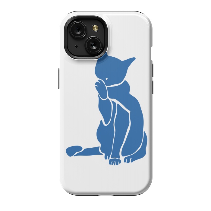 iPhone 15 StrongFit Matisse's Cat Var. 1 in Blue by ECMazur 
