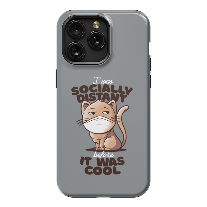 iPhone 15 Pro Max StrongFit Socially Distant Cat by eduely