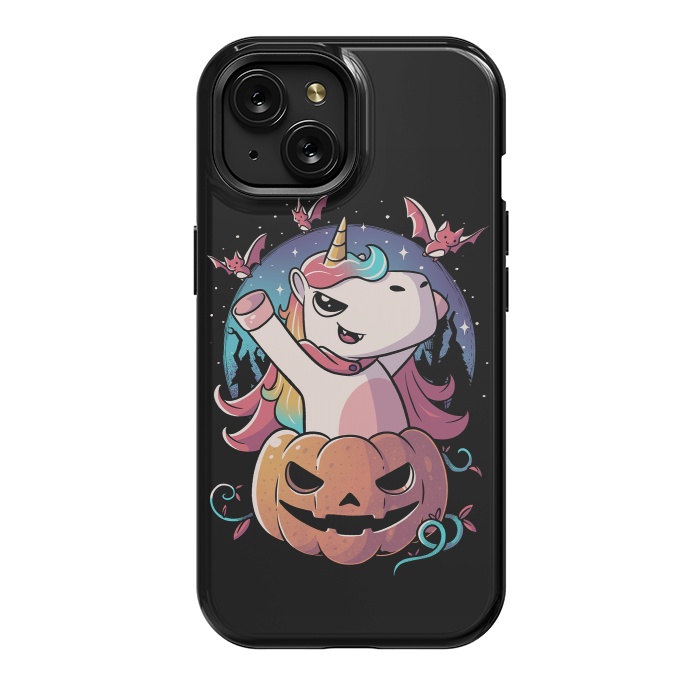 iPhone 15 StrongFit Spooky Unicorn Funny Cute Magic Halloween by eduely