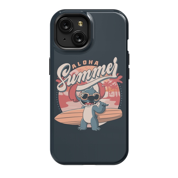 iPhone 15 StrongFit Aloha Summer Funny Alien Beach by eduely