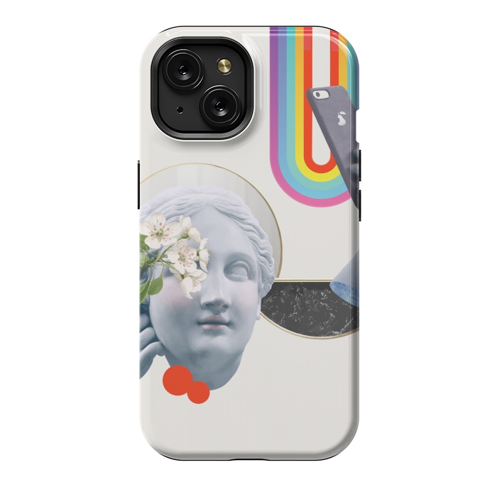 iPhone 15 StrongFit Greek Goddess Rainbow Selfie by Pear iPhone by Uma Prabhakar Gokhale