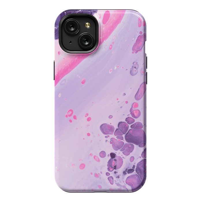 iPhone 15 Plus StrongFit Pink and Purple Waves by ArtsCase