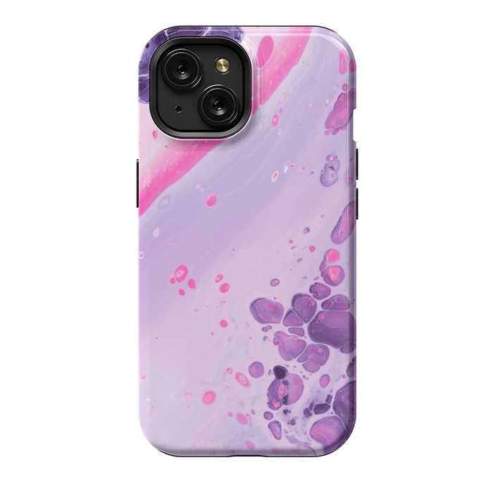 iPhone 15 StrongFit Pink and Purple Waves by ArtsCase