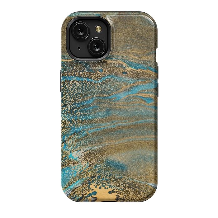 iPhone 15 StrongFit Aquamarine Waves by ArtsCase