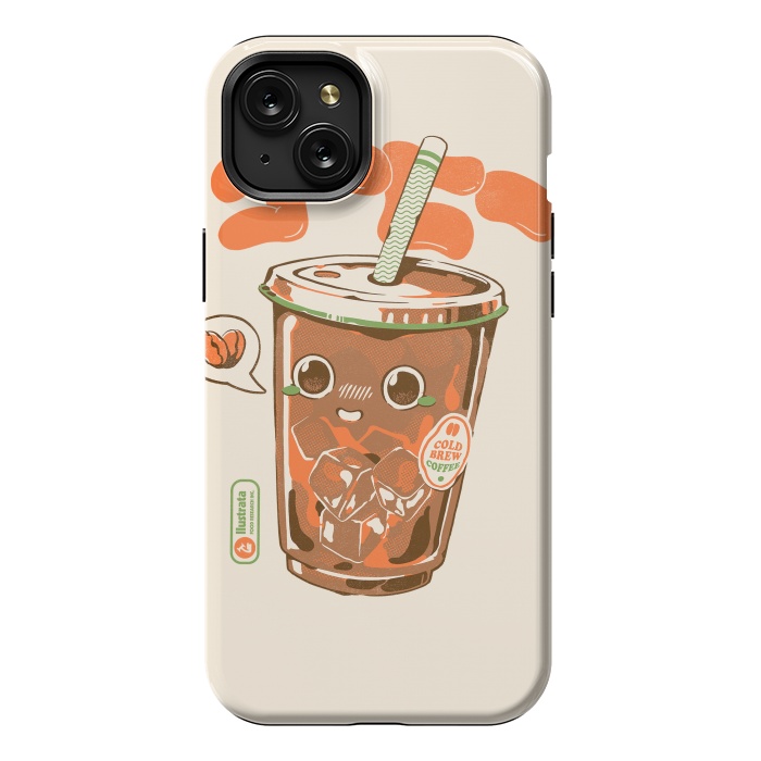 iPhone 15 Plus StrongFit Cute Cold Brew Coffee  by Ilustrata