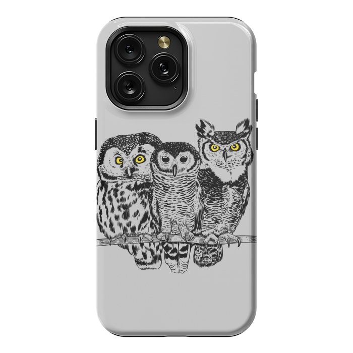 iPhone 15 Pro Max StrongFit Three owls by Alberto