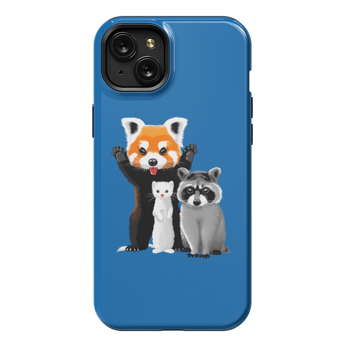iPhone 15 Plus StrongFit Raccoon, ferret and red panda by Alberto