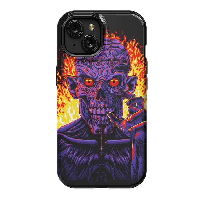 iPhone 15 StrongFit Zombie in flames by Alberto