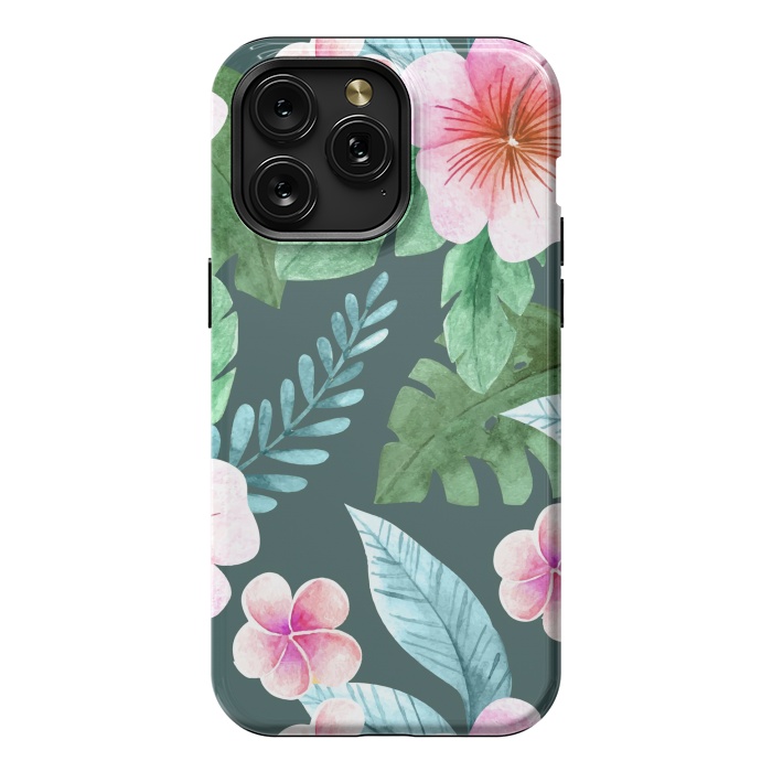 iPhone 15 Pro Max StrongFit Tropical Pink Floral by ArtsCase