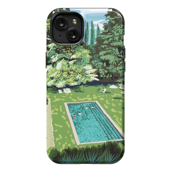 iPhone 15 Plus StrongFit Life's Better Poolside | Vacation Travel Holiday Resort Swim | Architecture Summer Landscape by Uma Prabhakar Gokhale