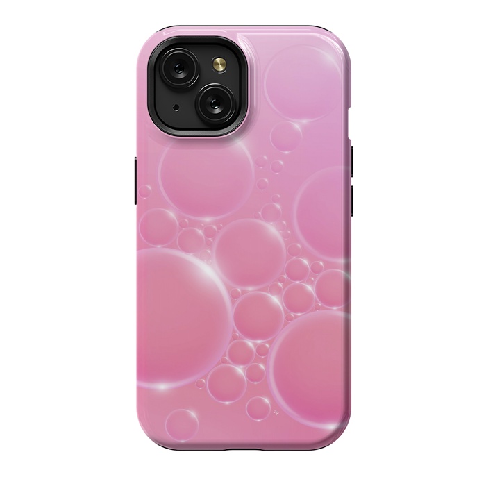 iPhone 15 StrongFit Pink Bubbles by Martina