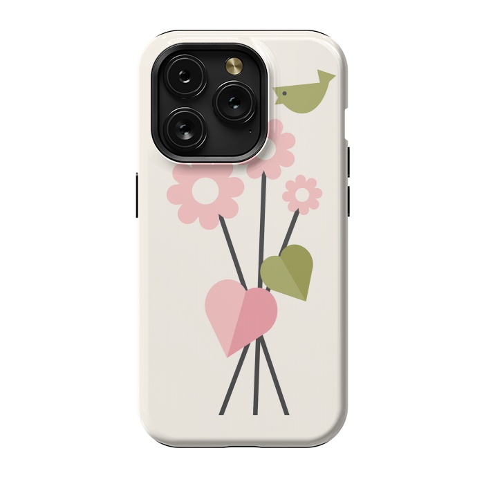 iPhone 15 Pro StrongFit Flowers & Birds by ArtPrInk