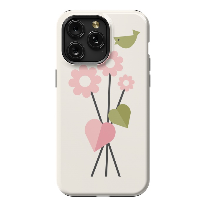 iPhone 15 Pro Max StrongFit Flowers & Birds by ArtPrInk