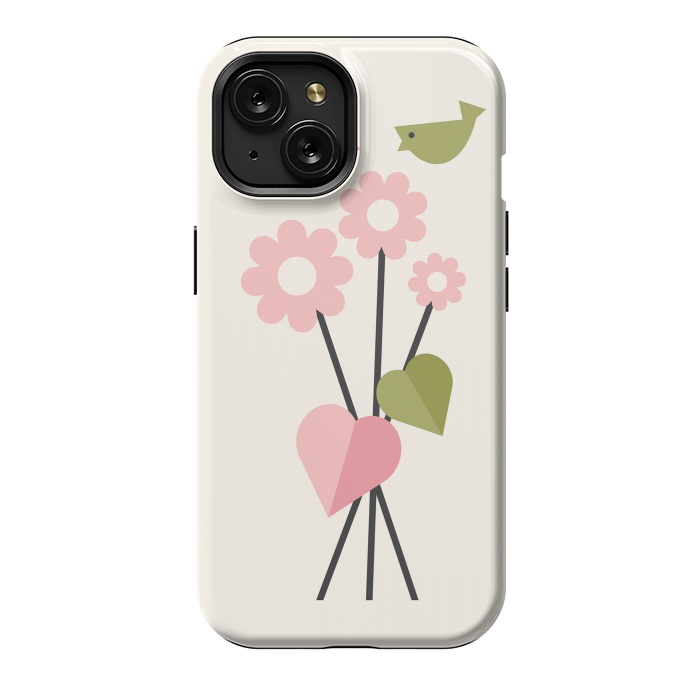iPhone 15 StrongFit Flowers & Birds by ArtPrInk