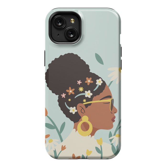 iPhone 15 Plus StrongFit Spring Afro Girl by ArtPrInk