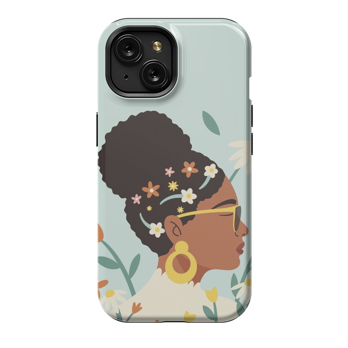 iPhone 15 StrongFit Spring Afro Girl by ArtPrInk