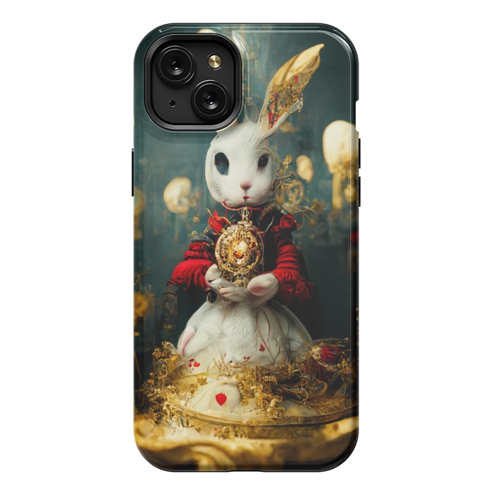 iPhone 15 Plus StrongFit white rabbit , Alice by haroulita