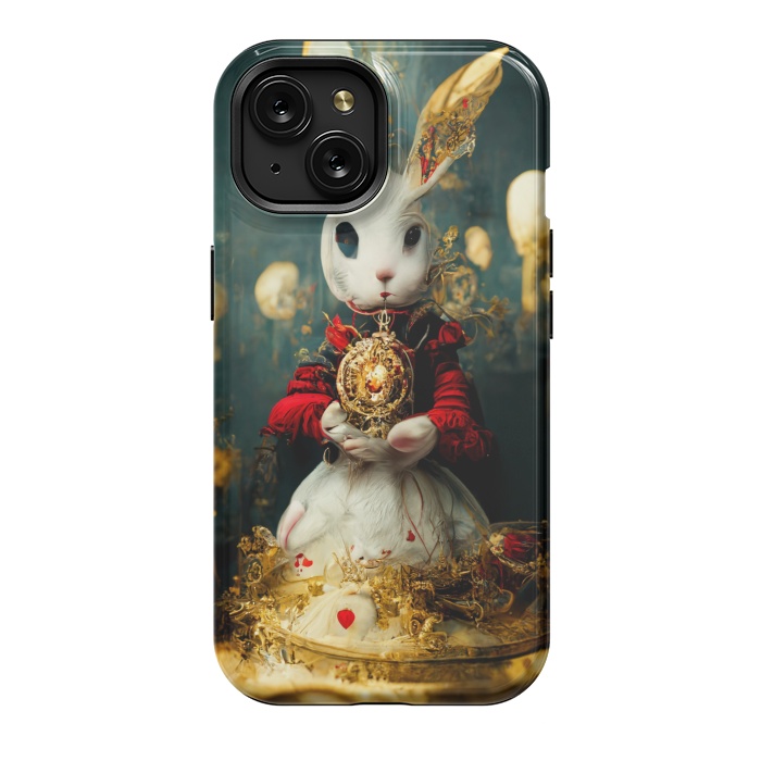 iPhone 15 StrongFit white rabbit , Alice by haroulita