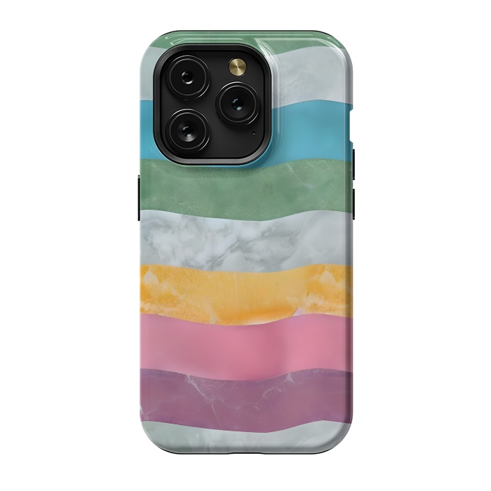 iPhone 15 Pro StrongFit Colorful marble Waves  by Winston