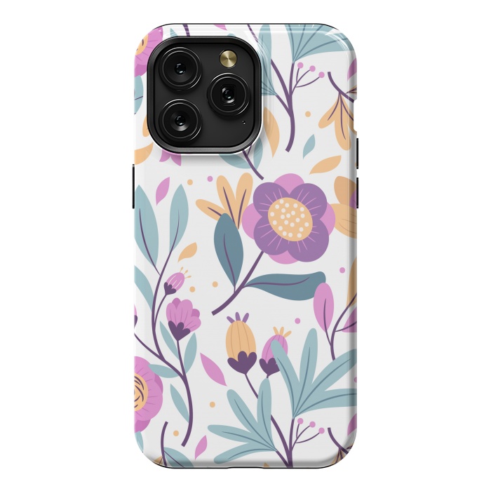 iPhone 15 Pro Max StrongFit Purple Floral Pattern 0 by ArtsCase
