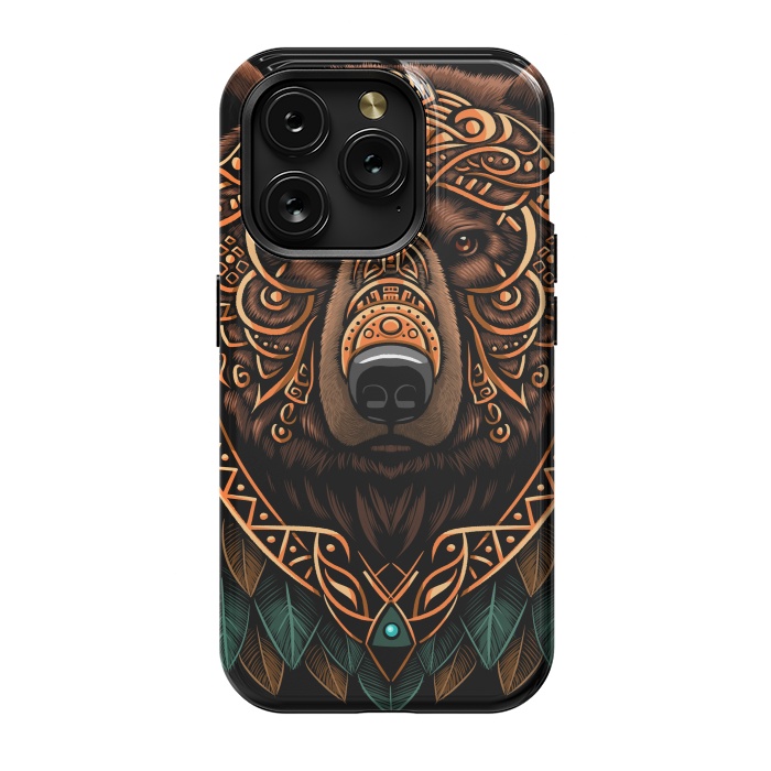 iPhone 15 Pro StrongFit Bear grizzly tribal chief by Alberto