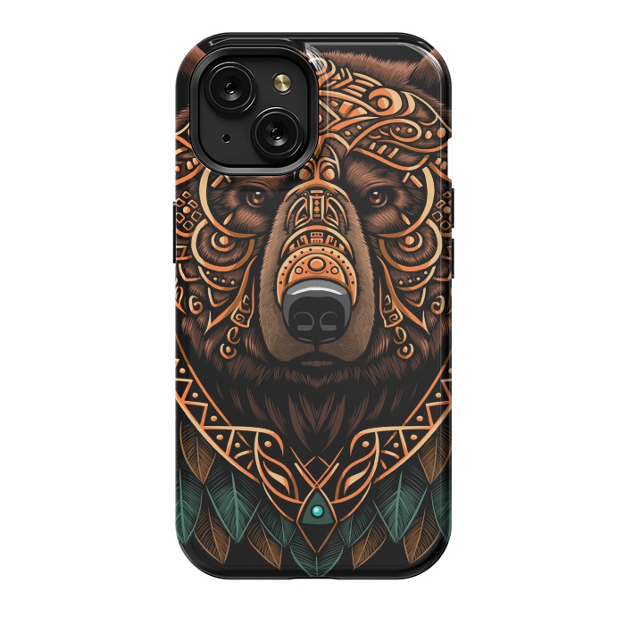 iPhone 15 StrongFit Bear grizzly tribal chief by Alberto