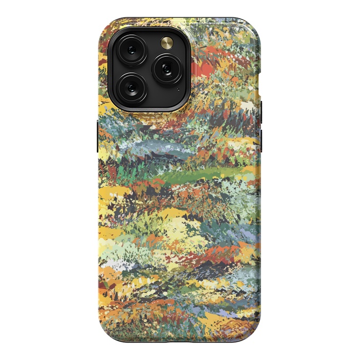 iPhone 15 Pro Max StrongFit Autumn Forest, Nature Jungle Painting, Botanical Plants Abstract Illustration, Contemporary Modern Boho by Uma Prabhakar Gokhale